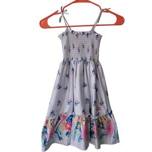 Tommy Bahama Size 6 White Floral Sleeveless Spagheti Strap Summer‎ Dress